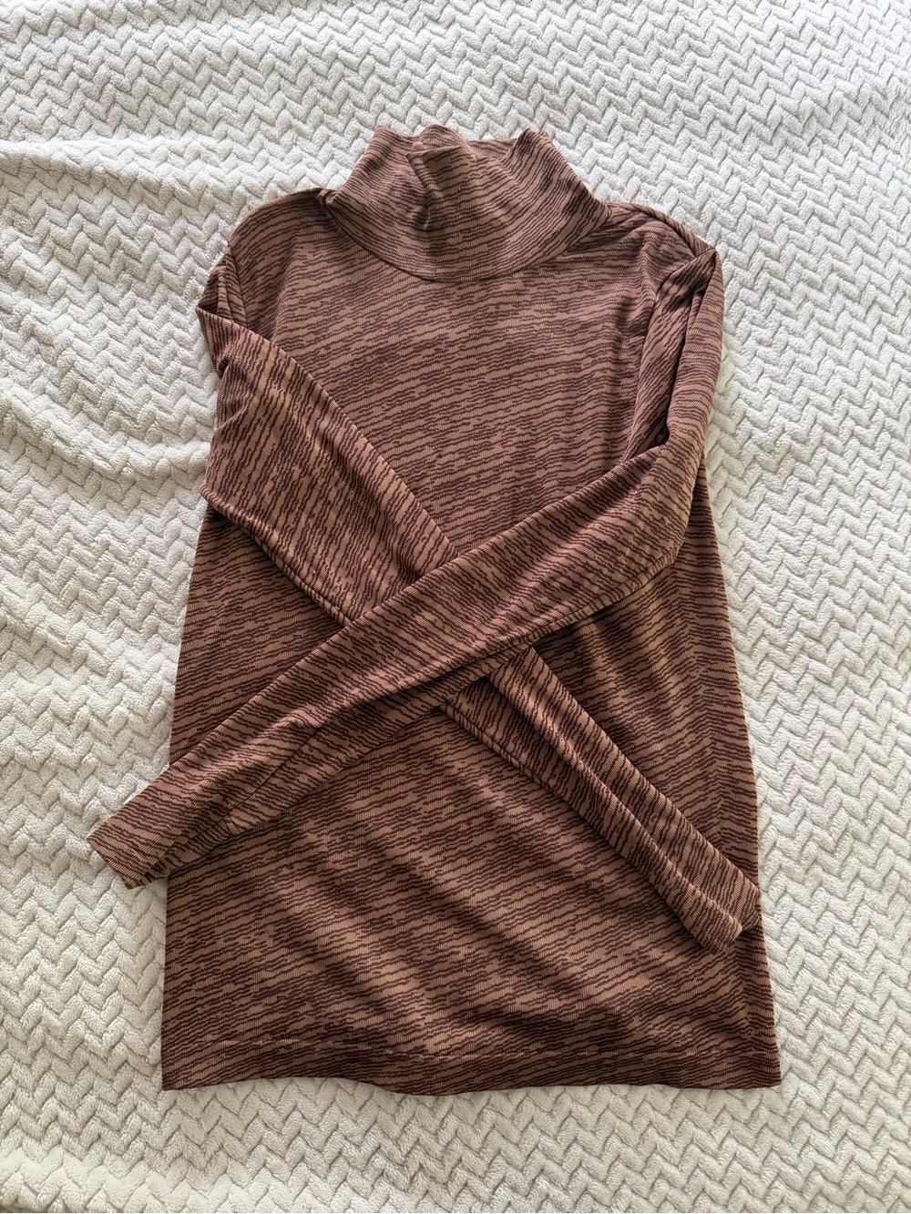 Athleta Brown Heathered Cowl Neck Sweater